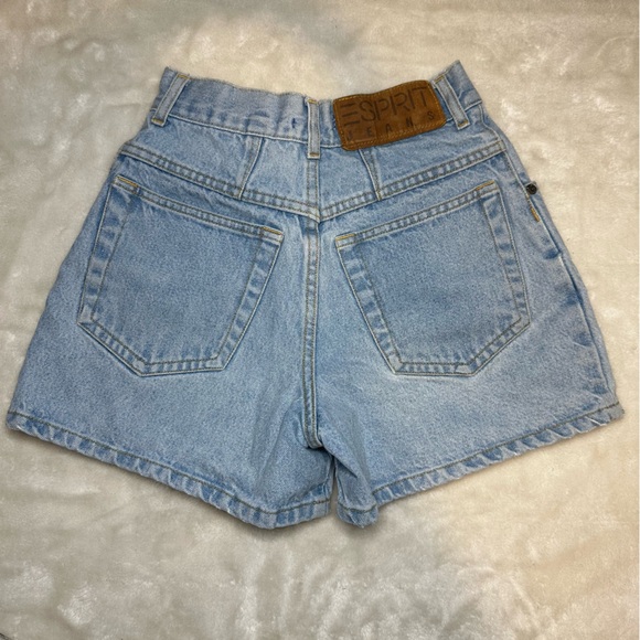 Vintage Esprit High Rise Light Wash Denim Mom Shorts Size 1/2 - Picture 2 of 13